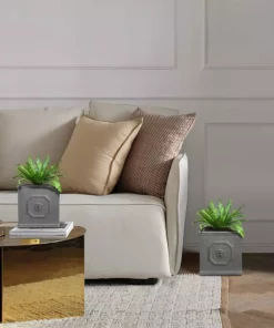 KANTE 12.5" and 10.2"H Square Antique Gray Lightweight Classic English Style Lion Head Planter (Set of 2) Outdoor/Indoor 11 KANTE 12.5" and 10.2"H Square Antique Gray Lightweight Classic English Style Lion Head Planter (Set of 2) Outdoor/Indoor -Outdoor Plant Life antique gray kante plant pots rf0172ab c80451 4f 1000