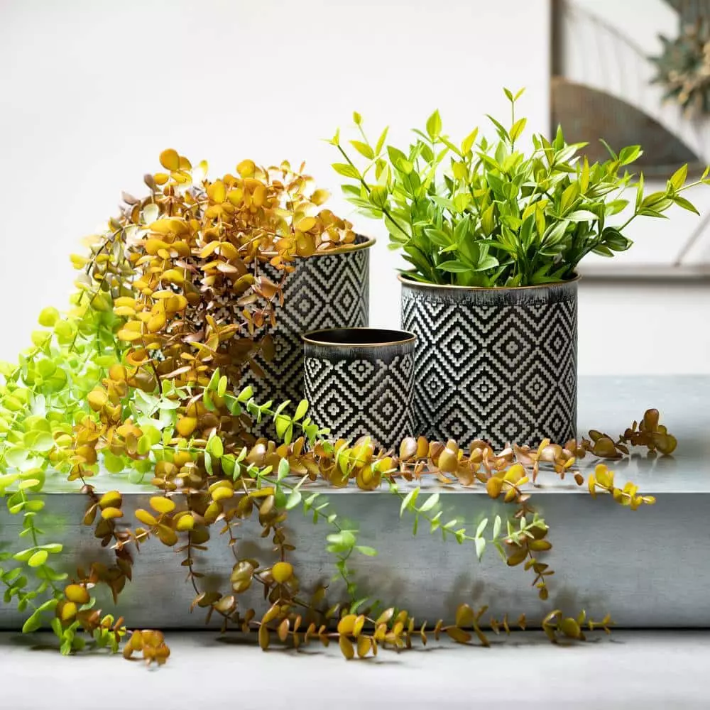 Outdoor Plant Life -Outdoor Plant Life black and white patterned sullivans plant pots met1828 44 1000