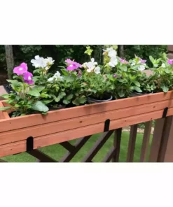 Vigoro Adjustable Window Planter Box Single Metal Bracket -Outdoor Plant Life black metal vigoro plant hangers 51472 44 1000