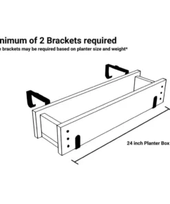 Vigoro Adjustable Window Planter Box Single Metal Bracket -Outdoor Plant Life black metal vigoro plant hangers 51472 4f 1000