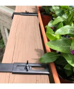 Vigoro Adjustable Window Planter Box Single Metal Bracket -Outdoor Plant Life black metal vigoro plant hangers 51472 76 1000