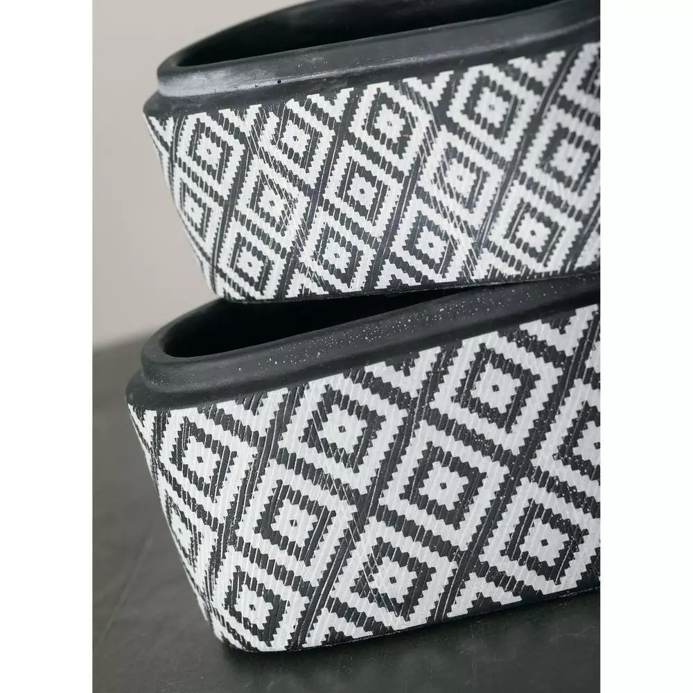 SULLIVANS Black Cement Oval Planters (Set of 2) 5 SULLIVANS Black Cement Oval Planters (Set of 2) - Image 3