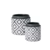 SULLIVANS Black Cement Flower Pots (Set of 2) -Outdoor Plant Life black sullivans plant pots cmt1174 64 1000