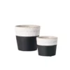 SULLIVANS Black Cement Flower Pots (Set of 2) 1 SULLIVANS Black Cement Flower Pots (Set of 2) -Outdoor Plant Life black sullivans plant pots cmt1175 64 1000