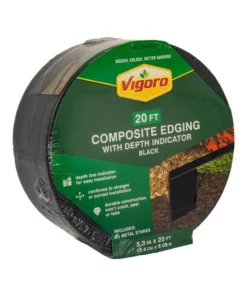 Vigoro 20 ft. Premium Black Composite Edging -Outdoor Plant Life black vigoro brick edging 903002vg c3 1000