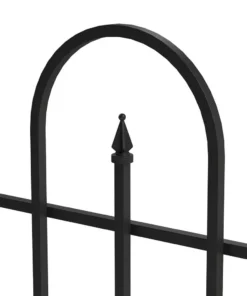 Vigoro Westbrook 36 in. x 48 in. Black Steel Fence Panel -Outdoor Plant Life black vigoro garden fencing 860329 1d 1000