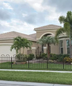 Vigoro Westbrook 36 in. x 48 in. Black Steel Fence Panel -Outdoor Plant Life black vigoro garden fencing 860329 44 1000