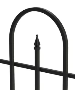 Vigoro Westbrook 36 in. x 48 in. Black Steel Fence Panel (4-Pack) -Outdoor Plant Life black vigoro garden fencing 860329 4pk 1d 1000