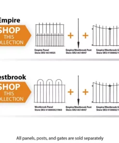 Vigoro Westbrook 36 in. x 48 in. Black Steel Fence Panel (4-Pack) -Outdoor Plant Life black vigoro garden fencing 860329 4pk 4f 1000