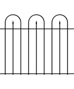 Vigoro Westbrook 36 in. x 48 in. Black Steel Fence Panel