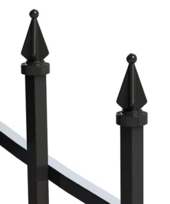Vigoro Beaumont 40.4 in. H x 49.6 in. W Black Steel 3-Rail Fence Panel -Outdoor Plant Life black vigoro garden fencing 860336 1d 1000