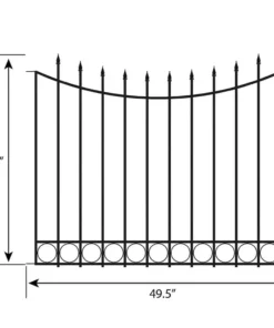 Vigoro Beaumont 40.4 in. H x 49.6 in. W Black Steel 3-Rail Fence Panel -Outdoor Plant Life black vigoro garden fencing 860336 40 1000