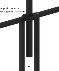 Vigoro Beaumont 40.4 in. H x 49.6 in. W Black Steel 3-Rail Fence Panel (4-Pack) -Outdoor Plant Life black vigoro garden fencing 860336 4pk 77 1000