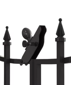 Vigoro Beaumont No Dig 40.4 in. H x 53.7 in. W Black Steel Decorative Fence Gate -Outdoor Plant Life black vigoro garden fencing 860343 4f 1000