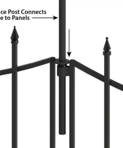 Vigoro Beaumont No Dig 40.4 in. H x 53.7 in. W Black Steel Decorative Fence Gate -Outdoor Plant Life black vigoro garden fencing 860343 66 1000