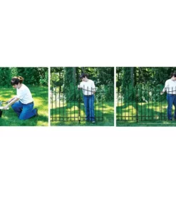 Vigoro Beaumont No Dig 40.4 in. H x 53.7 in. W Black Steel Decorative Fence Gate -Outdoor Plant Life black vigoro garden fencing 860343 76 1000