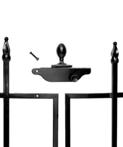 Vigoro Beaumont No Dig 40.4 in. H x 53.7 in. W Black Steel Decorative Fence Gate -Outdoor Plant Life black vigoro garden fencing 860343 c3 1000