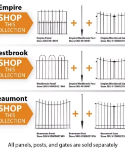 Vigoro Empire/Westbrook 28 in. Black Steel Decorative Fence Gate 19 Vigoro Empire/Westbrook 28 in. Black Steel Decorative Fence Gate -Outdoor Plant Life black vigoro garden fencing 860350 4f 1000