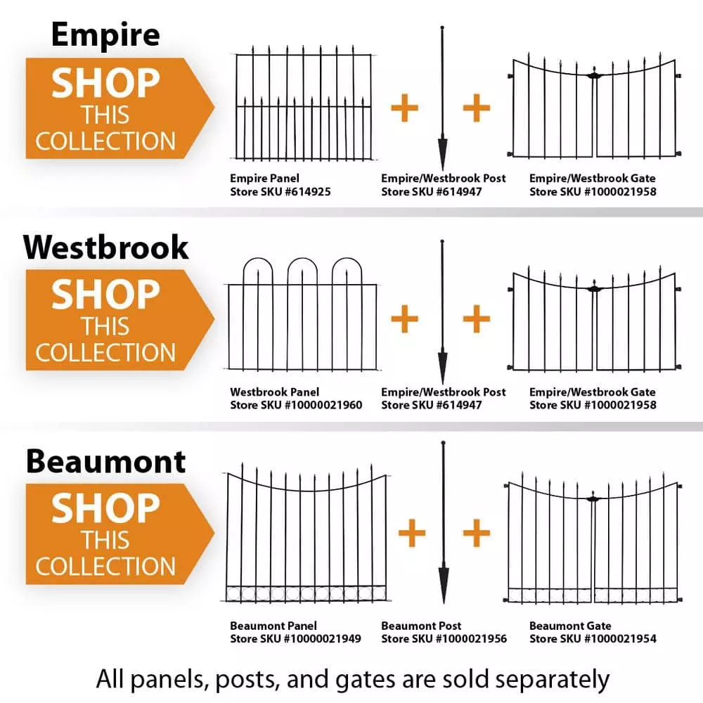 Vigoro Empire/Westbrook 28 in. Black Steel Decorative Fence Gate 9 Vigoro Empire/Westbrook 28 in. Black Steel Decorative Fence Gate - Image 7