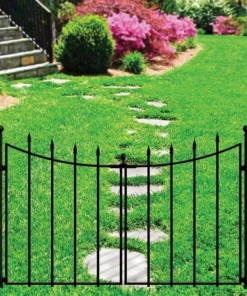 Vigoro Empire/Westbrook 28 in. Black Steel Decorative Fence Gate 18 Vigoro Empire/Westbrook 28 in. Black Steel Decorative Fence Gate -Outdoor Plant Life black vigoro garden fencing 860350 c3 1000