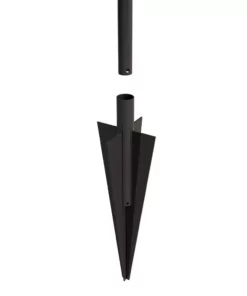 Vigoro Beaumont 53.3 in. x 3 in. x 3 in. Black Steel Fence Post and Stake -Outdoor Plant Life black vigoro garden fencing 860367 a0 1000