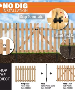 Vigoro Beaumont 53.3 in. x 3 in. x 3 in. Black Steel Fence Post and Stake -Outdoor Plant Life black vigoro garden fencing 860367 c3 1000