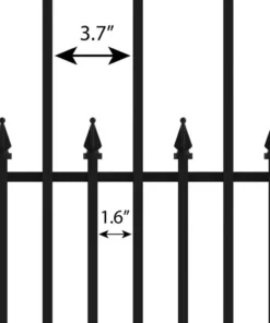 Vigoro Empire 30 in. x 36 in. Black Steel 3-Rail Fence Panel (4-Pack) -Outdoor Plant Life black vigoro garden fencing 860374 4pk a0 1000