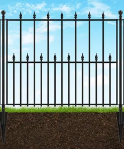 Vigoro Empire/Westbrook 41 in. x 2.3 in. x 2.3 in. Black Steel Fence Post 18 Vigoro Empire/Westbrook 41 in. x 2.3 in. x 2.3 in. Black Steel Fence Post -Outdoor Plant Life black vigoro garden fencing 860398 1d 1000