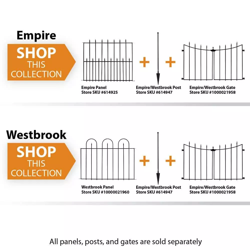 Vigoro Empire/Westbrook 41 in. x 2.3 in. x 2.3 in. Black Steel Fence Post 10 Vigoro Empire/Westbrook 41 in. x 2.3 in. x 2.3 in. Black Steel Fence Post - Image 8