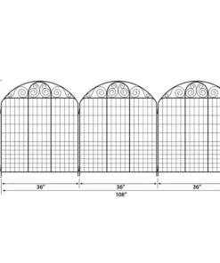 Vigoro Rockdale 43.8 in. Black Steel Fence Panel (3-Pack) 15 Vigoro Rockdale 43.8 in. Black Steel Fence Panel (3-Pack) -Outdoor Plant Life black vigoro garden fencing 860404 40 1000