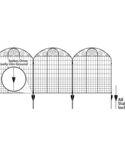 Vigoro Rockdale 43.8 in. Black Steel Fence Panel (3-Pack) 22 Vigoro Rockdale 43.8 in. Black Steel Fence Panel (3-Pack) -Outdoor Plant Life black vigoro garden fencing 860404 44 1000