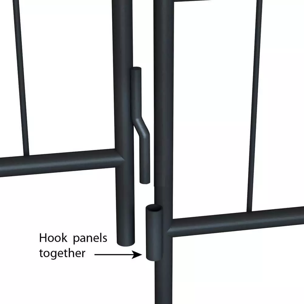 Vigoro Rockdale 43.8 in. Black Steel Fence Panel (3-Pack) 8 Vigoro Rockdale 43.8 in. Black Steel Fence Panel (3-Pack) - Image 6