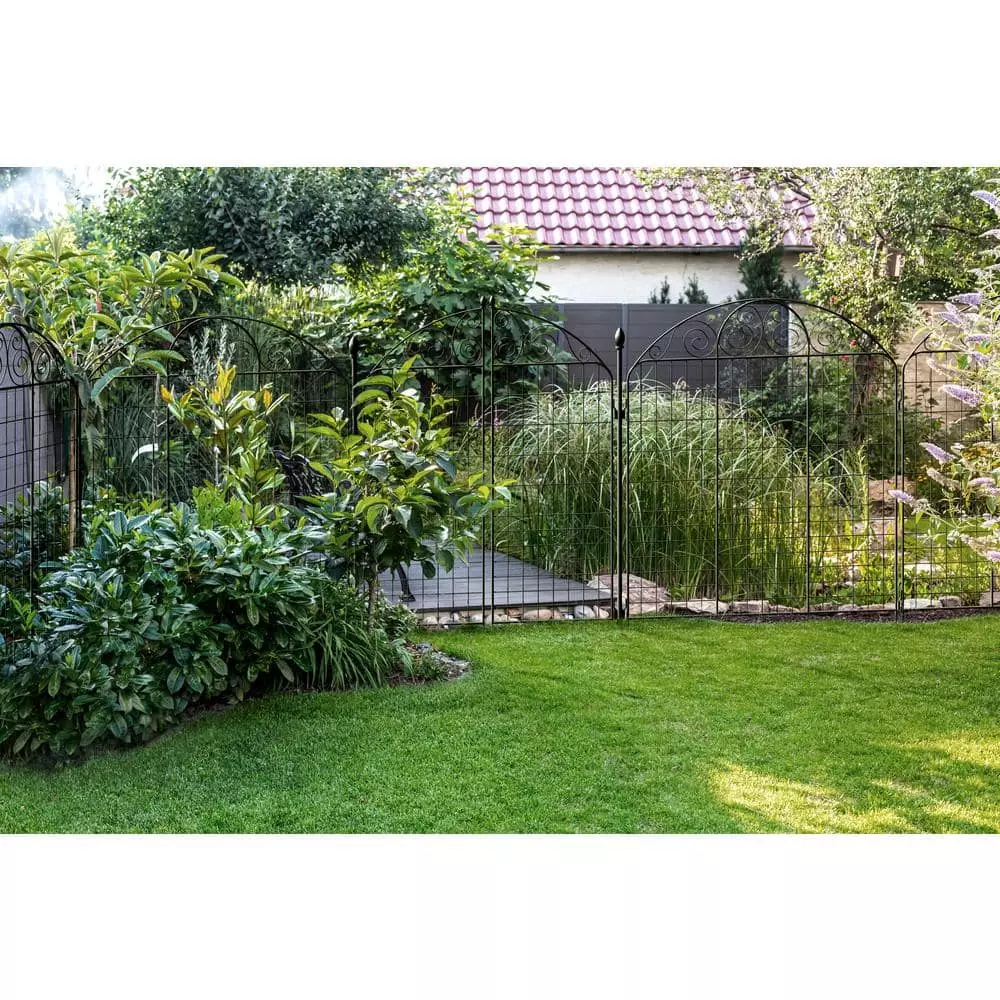 Vigoro Rockdale 43.8 in. Black Steel Fence Panel (6-Pack) 13 Vigoro Rockdale 43.8 in. Black Steel Fence Panel (6-Pack) - Image 11