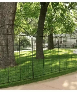 Vigoro Rockdale 43.8 in. Black Steel Fence Panel (6-Pack) 20 Vigoro Rockdale 43.8 in. Black Steel Fence Panel (6-Pack) -Outdoor Plant Life black vigoro garden fencing 860404 6pk 4f 1000