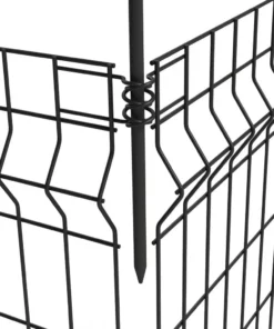 Vigoro 44 in. H x 36 in. W Steel Multi-Purpose No Dig Black Fence Panel -Outdoor Plant Life black vigoro garden fencing 860411 1d 1000