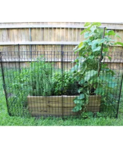 Vigoro 44 in. H x 36 in. W Steel Multi-Purpose No Dig Black Fence Panel -Outdoor Plant Life black vigoro garden fencing 860411 44 1000