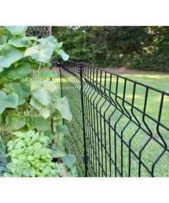 Vigoro 56 in. H Steel Multi-Purpose Black Fence Post -Outdoor Plant Life black vigoro garden fencing 860428 44 1000