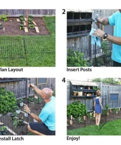 Vigoro 49 in. H Steel No Dig Multi-Purpose Black Latch -Outdoor Plant Life black vigoro garden fencing 860435 c3 1000