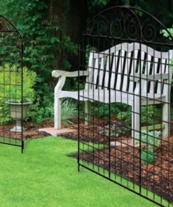 Vigoro Rockdale 41.9 in. Black Steel Fence Gate 23 Vigoro Rockdale 41.9 in. Black Steel Fence Gate -Outdoor Plant Life black vigoro garden fencing 860442 31 1000
