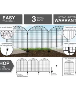 Vigoro Rockdale 41.9 in. Black Steel Fence Gate 21 Vigoro Rockdale 41.9 in. Black Steel Fence Gate -Outdoor Plant Life black vigoro garden fencing 860442 44 1000