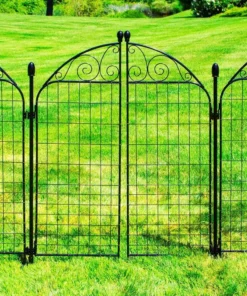 Vigoro Rockdale 41.9 in. Black Steel Fence Gate 19 Vigoro Rockdale 41.9 in. Black Steel Fence Gate -Outdoor Plant Life black vigoro garden fencing 860442 4f 1000