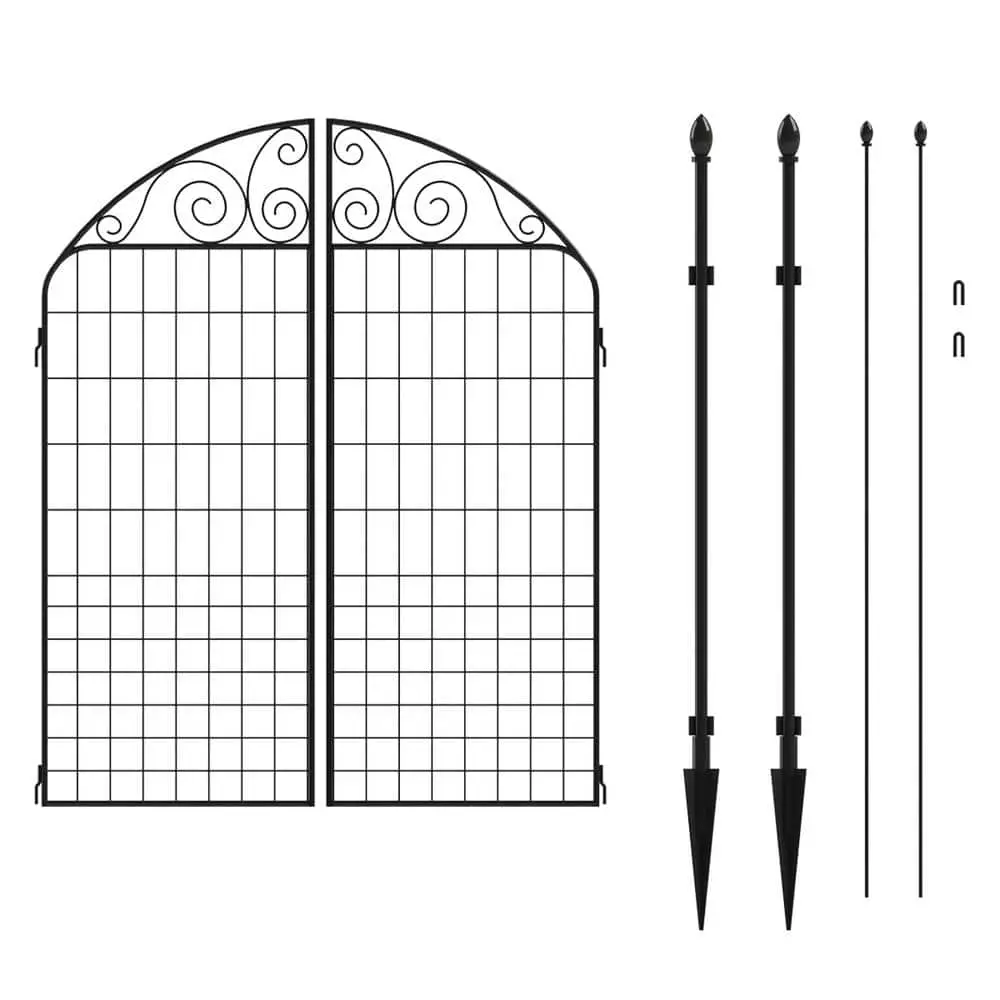 Vigoro Rockdale 41.9 in. Black Steel Fence Gate 3 Vigoro Rockdale 41.9 in. Black Steel Fence Gate