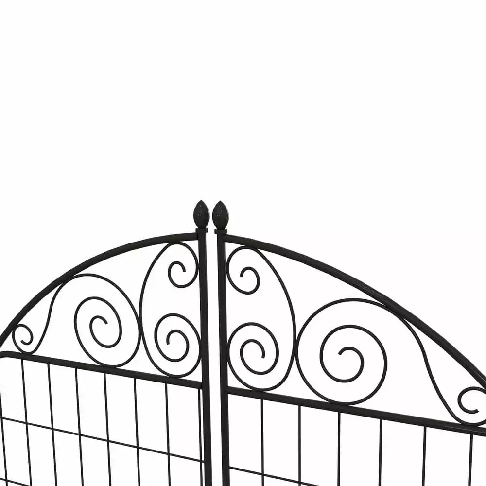 Vigoro Rockdale 41.9 in. Black Steel Fence Gate 6 Vigoro Rockdale 41.9 in. Black Steel Fence Gate - Image 4
