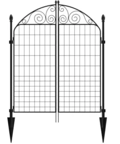Vigoro Rockdale 41.9 in. Black Steel Fence Gate 18 Vigoro Rockdale 41.9 in. Black Steel Fence Gate -Outdoor Plant Life black vigoro garden fencing 860442 c3 1000
