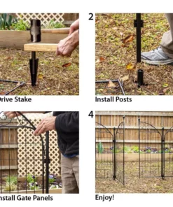 Vigoro Rockdale 41.9 in. Black Steel Fence Gate 22 Vigoro Rockdale 41.9 in. Black Steel Fence Gate -Outdoor Plant Life black vigoro garden fencing 860442 fa 1000