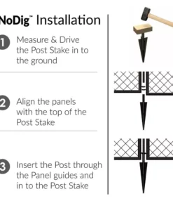 Vigoro 37.3 in. H x 51 in. W Steel Diamond Mesh Garden Fence Panel -Outdoor Plant Life black vigoro garden fencing 860640 1d 1000