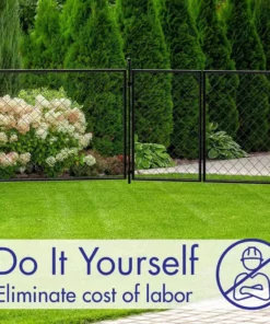 Vigoro 37.3 in. H x 51 in. W Steel Diamond Mesh Garden Fence Panel -Outdoor Plant Life black vigoro garden fencing 860640 1f 1000