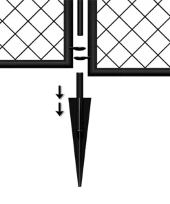 Vigoro 37.3 in. H x 51 in. W Steel Diamond Mesh Garden Fence Panel -Outdoor Plant Life black vigoro garden fencing 860640 4f 1000