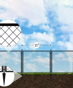 Vigoro 37.3 in. H x 51 in. W Steel Diamond Mesh Garden Fence Panel -Outdoor Plant Life black vigoro garden fencing 860640 66 1000