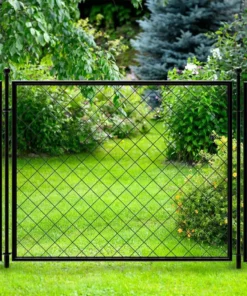 Vigoro 37.3 in. H x 51 in. W Steel Diamond Mesh Garden Fence Panel -Outdoor Plant Life black vigoro garden fencing 860640 76 1000